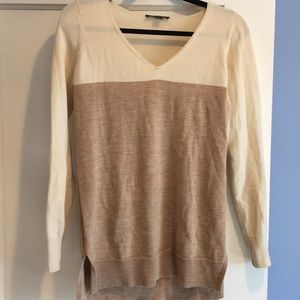 Ann Taylor white/taupe sweater